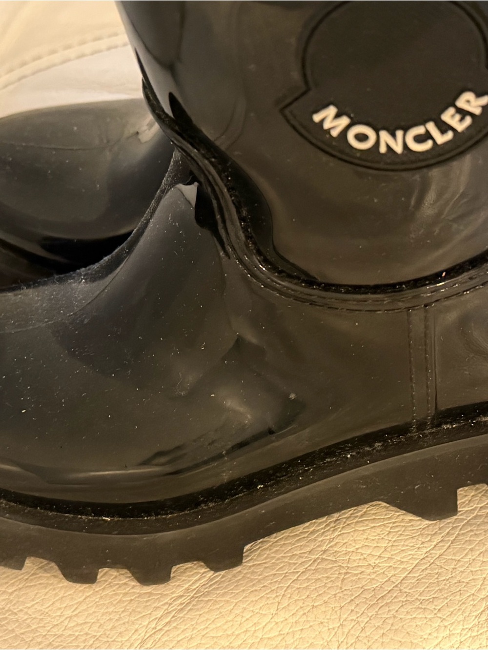 Moncler Glossy Black Chunky Rain Boots - Picture 4 of 9
